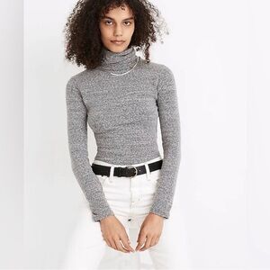 Madewell Heather Smoke Gray Turtleneck Bodysuit 
Size Small